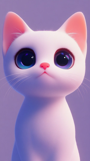 Cute cat with round eyes looki...