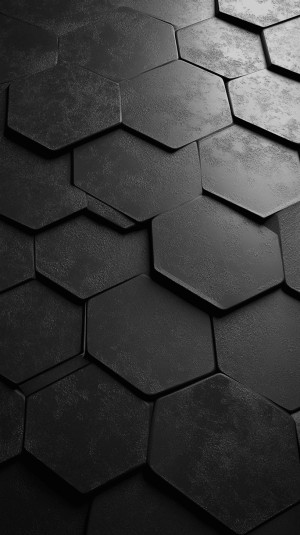 3D black hexagon pattern illum...