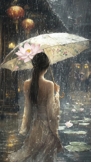 Beauty in the pouring rain in...