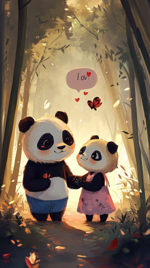 Couple in love panda, boy says...