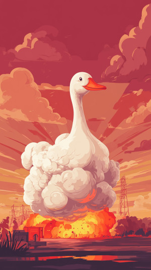 Goose shaped atomic bomb cloud...