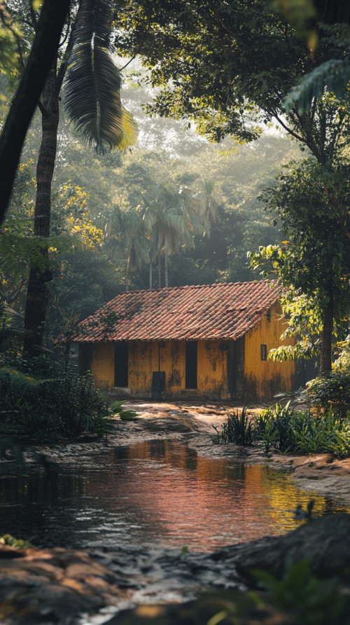 Abandoned house in the deep forest