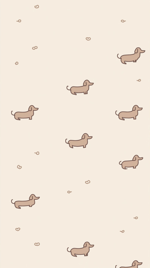 Pink Minimalist Wallpaper Featuring Dachshund Dog Breed